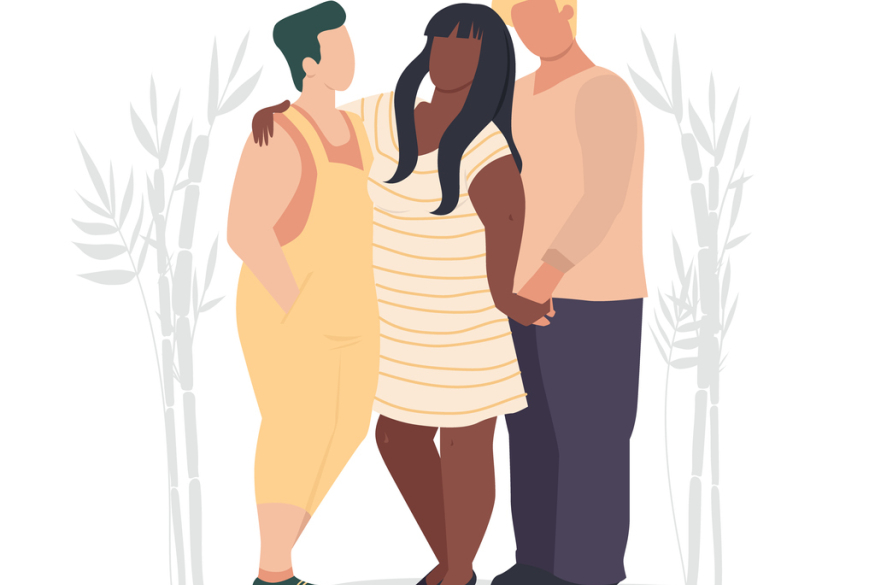 Drie verliefde mensen