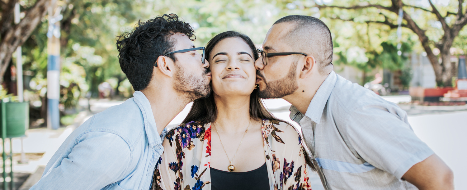 Drie verliefde mensen